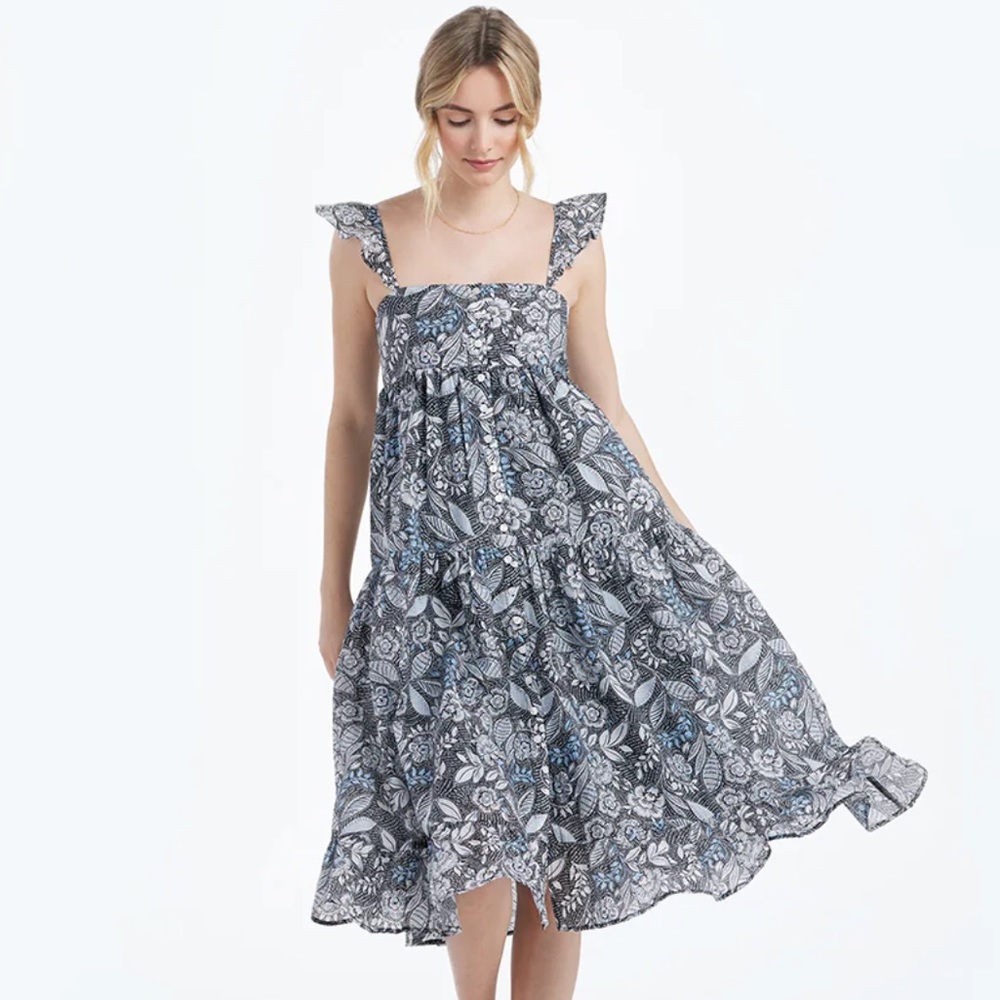 NWT Summersalt Tiered Ruffle Midi Dress